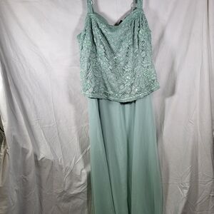 Womens Plus Size 18w Roaman's Mint Green Dress Mother Of The Bride Evening